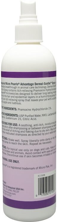 Vetoquinol Dermal-Soothe Anti-Itch Spray for Dogs and Cats