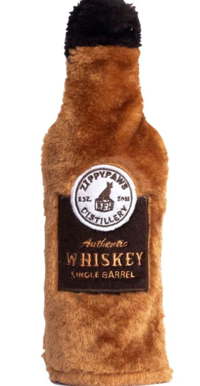 Zippy Paws Happy Hour Crusherz Whiskey Plush Dog Toy