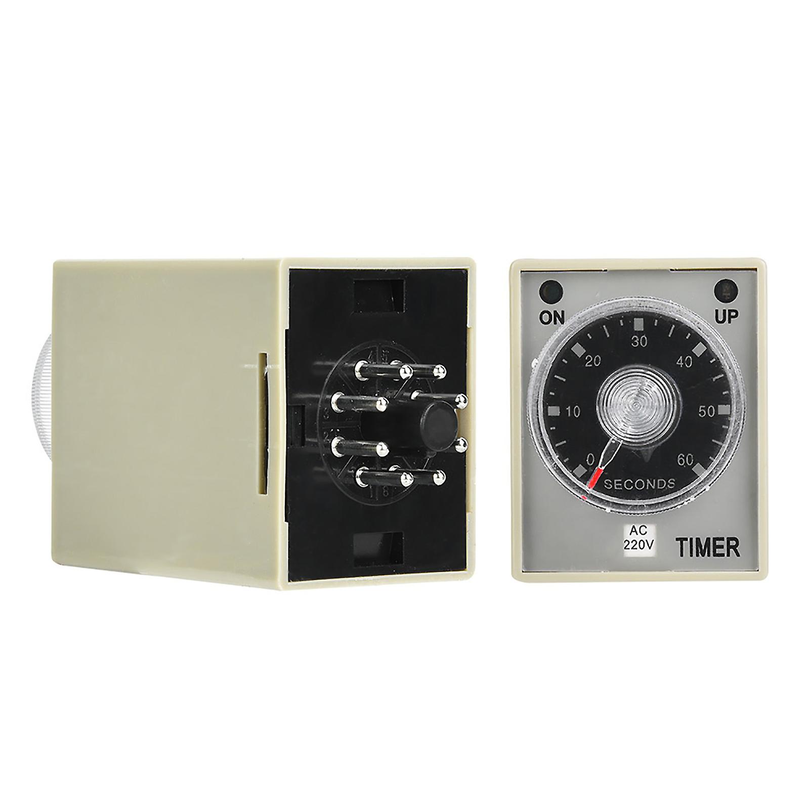 Electronic Time Relay 8 Pins Release Delay Timer 35mm Din Rail Mount 60s Delay Range (ac220v)