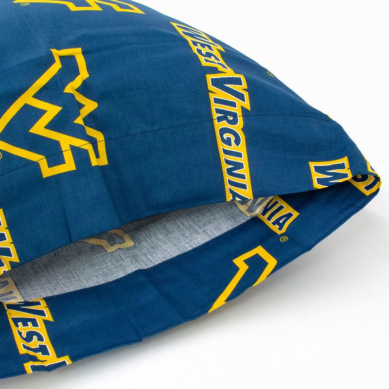 NCAA West Virginia Mountaineers Set of 2 King Pillowcases