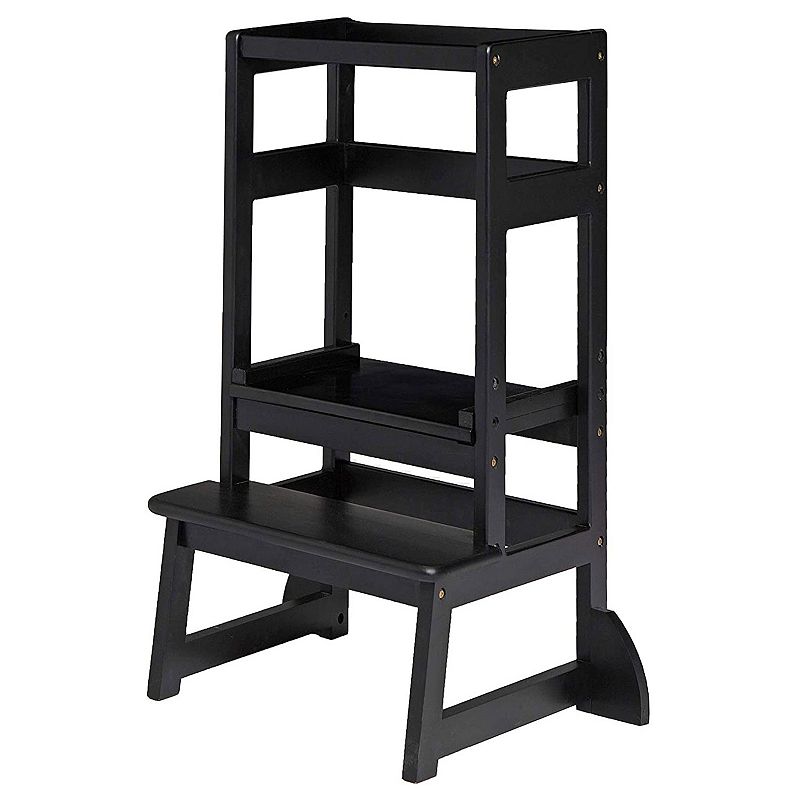 SDADI LT05G Mother's Helper Adjustable Height Kids Kitchen Step Stool， Black