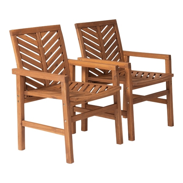 Middlebrook Acacia Wood Chevron Patio Chair (Set of 2)