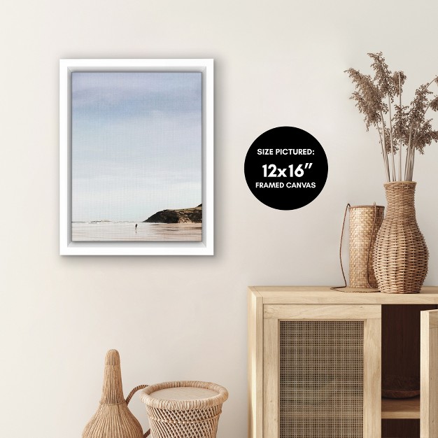 Americanflat Surfer Hidden Beach By Gal Design Floating Canvas Frame Modern Wall Art Decor