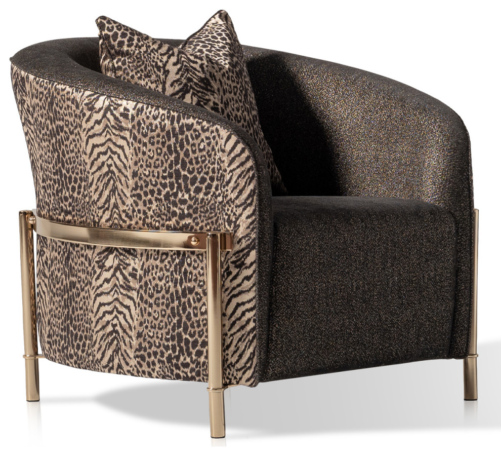 Lisbon Accent Chair  Onyx/Gold   Contemporary   Armchairs And Accent Chairs   by Michael Amini  Houzz