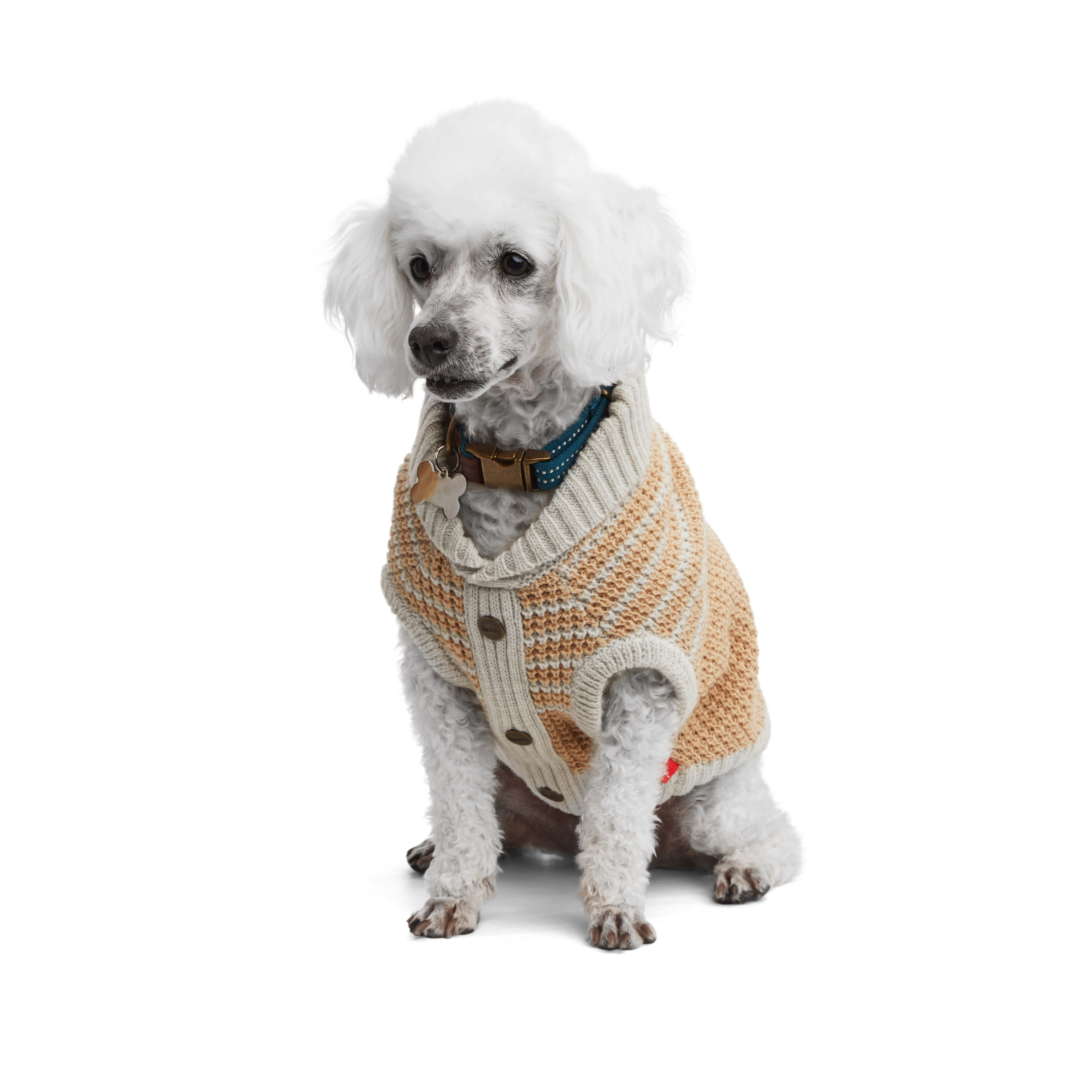 Reddy Tan and Grey Cardigan for Dogs， XX-Large