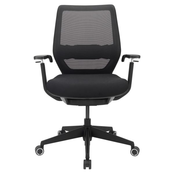 WorkPro Sentrix Ergonomic Mesh/Fabric Mid-Back Manager's Chair， 3D Arms， Black， BIFMA Certified