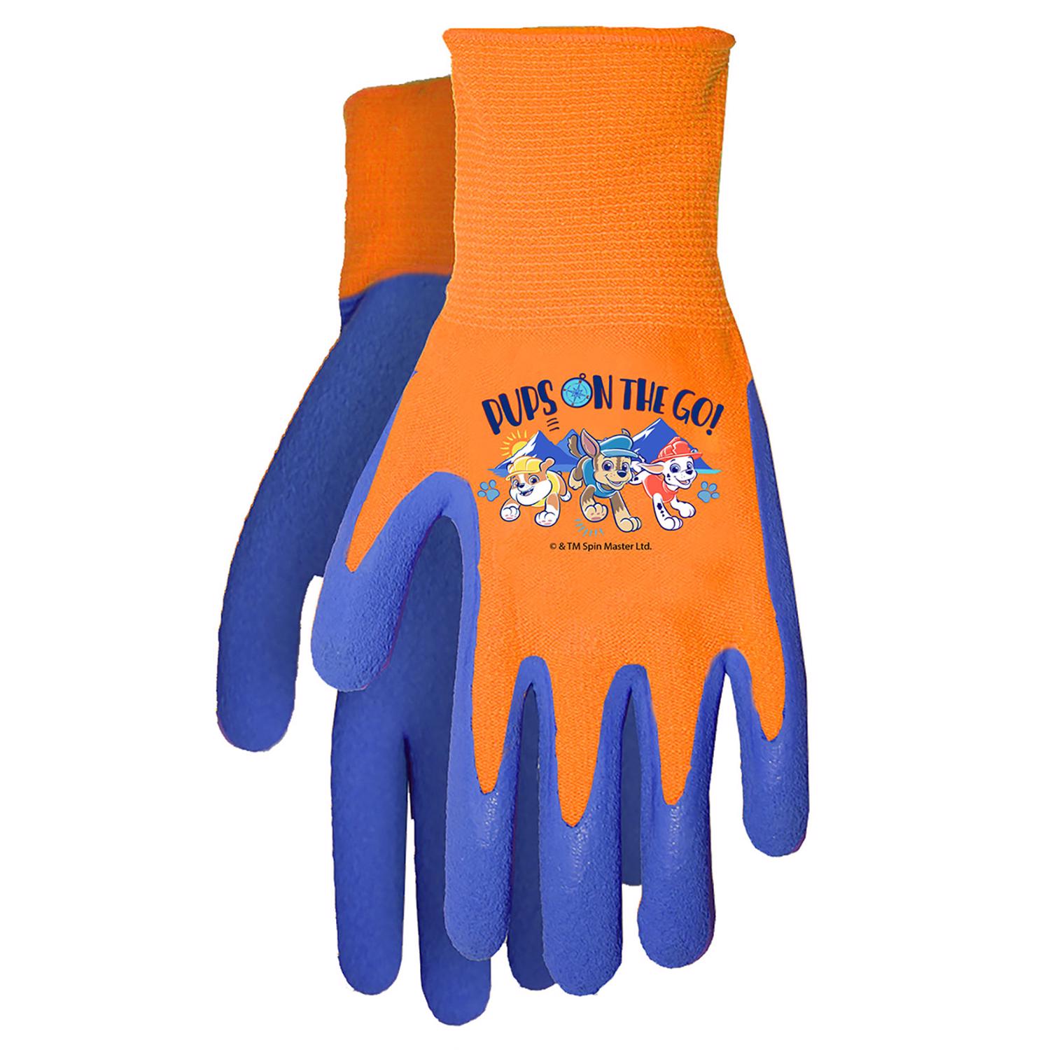 MidWest Quality Gloves Warner Bros Unisex Outdoor Garden Grip Gloves Blue/Orange Youth 6 pk