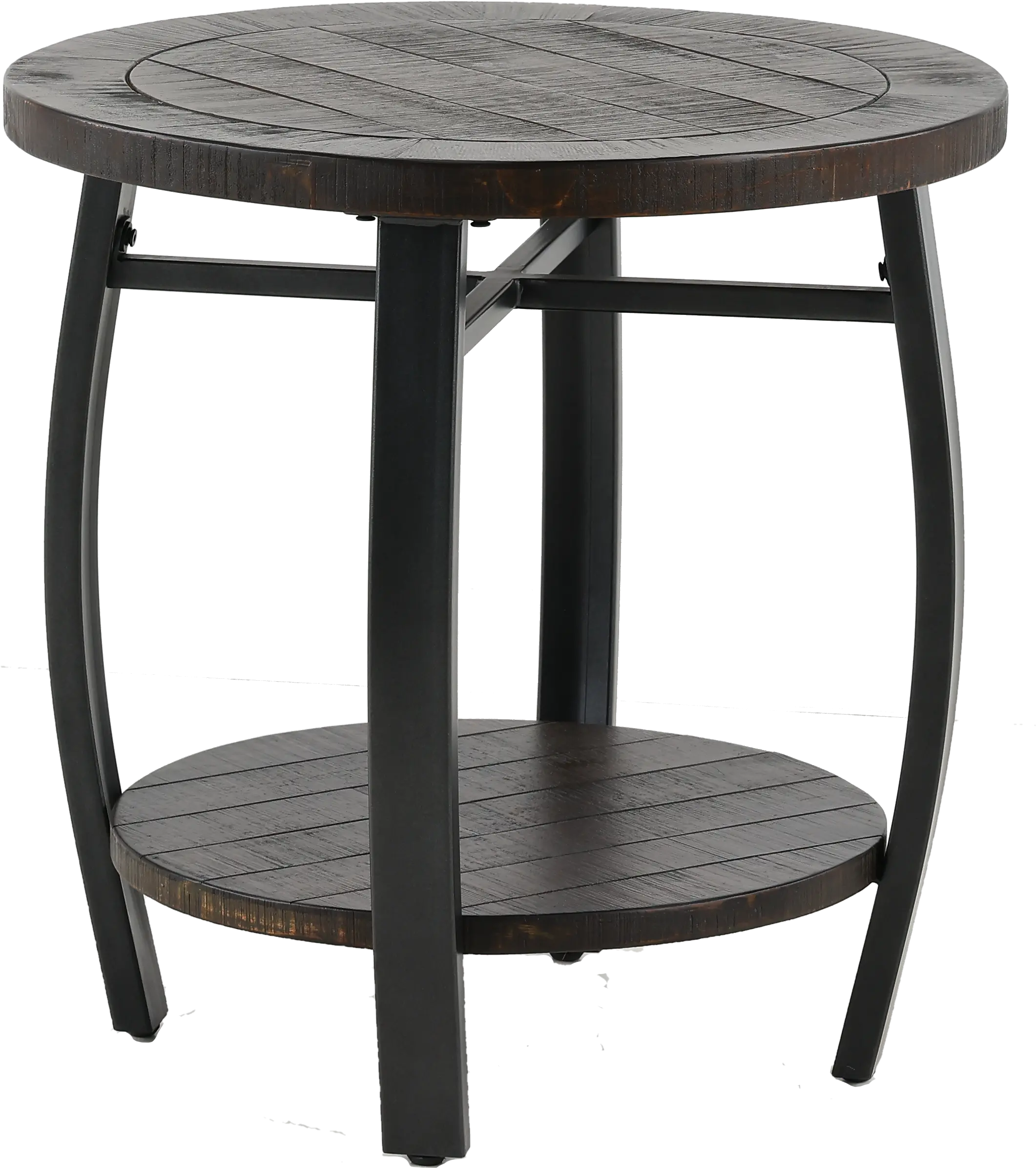 Homestead Tobacco Brown Round End Table