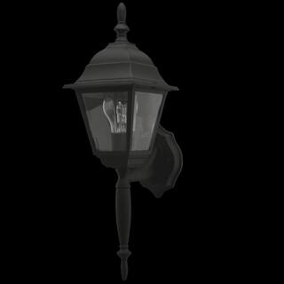 Hampton Bay Hampton Bay 19.75 in. Black 1-Light Outdoor Line Voltage Wall Sconce with No Bulb Included HB7023P-05