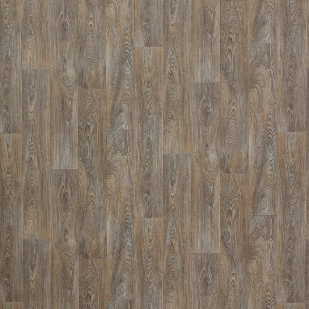 TrafficMaster Scorched Walnut Grey Wood 10 MIL x 12 ft. W x Cut to Length Waterproof Vinyl Sheet Flooring C9450407C895P14