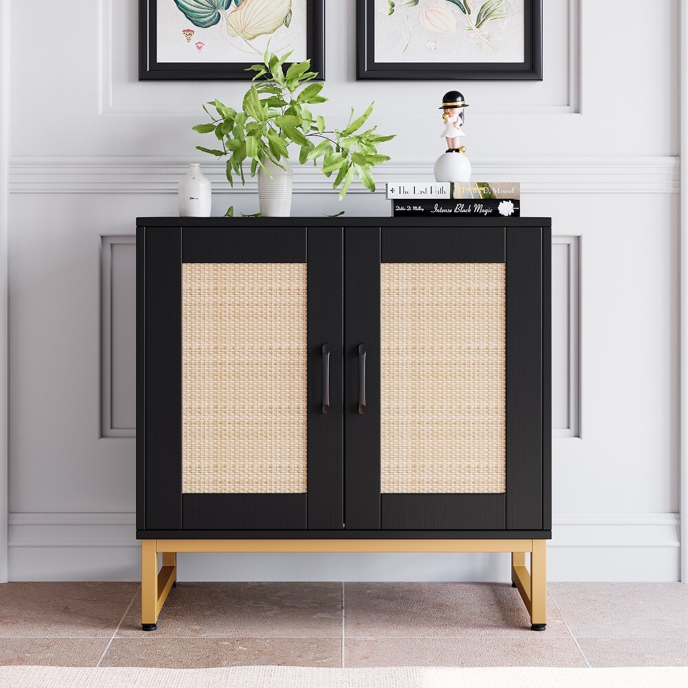 Rattan Sideboard Kitchen Buffet Cabinet