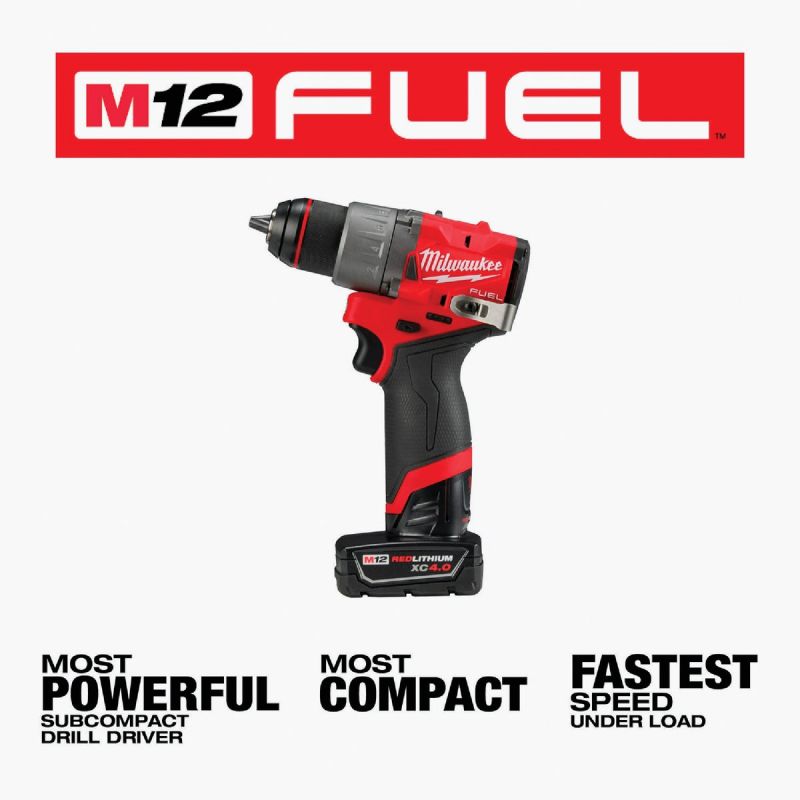 MW M12 FUEL Lithium-Ion Brushless Cordless Drill Kit