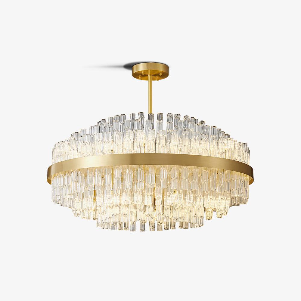 Gold & Clear Rod Chandelier