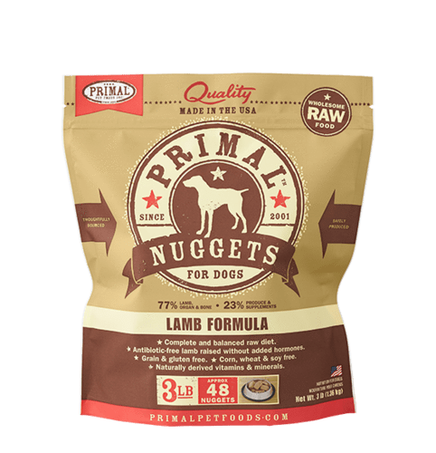 Primal Raw Frozen Lamb Formula Nuggets For Dogs