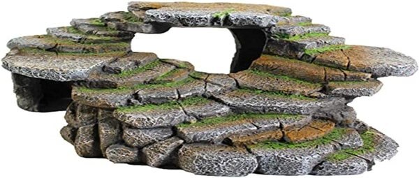 Penn-Plax Reptology Shale Scape Step Ledge and Cave Lizard Hideout， Large