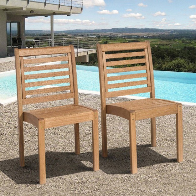 Home 2pk Patio Wood Dining Chair Set International Home Miami