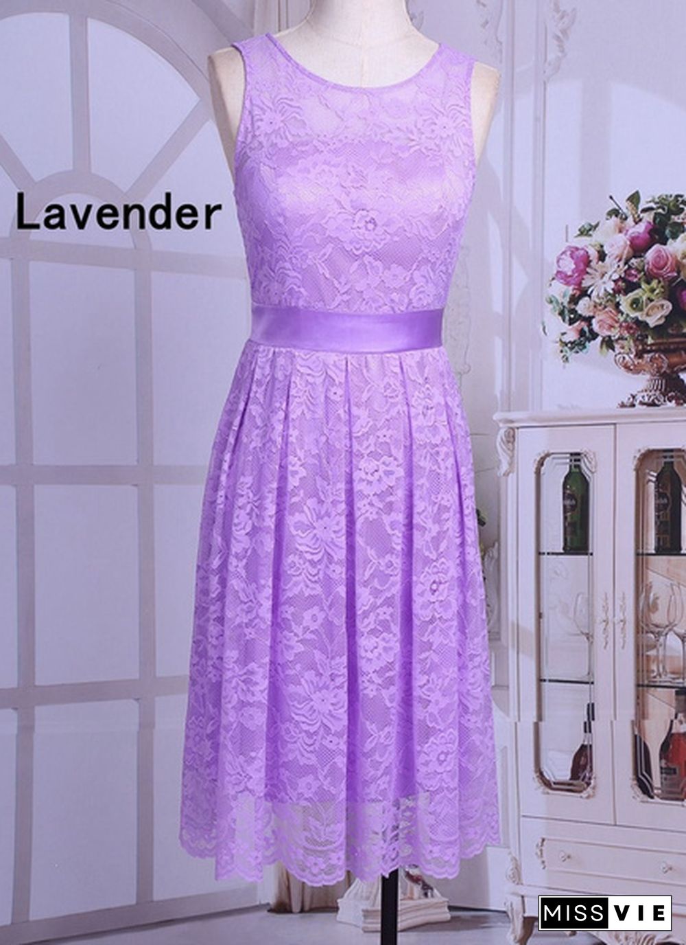 Women Party Short Dress Floral Lace Bridesmaid Evening Prom Gown Formal Fancy Skirt