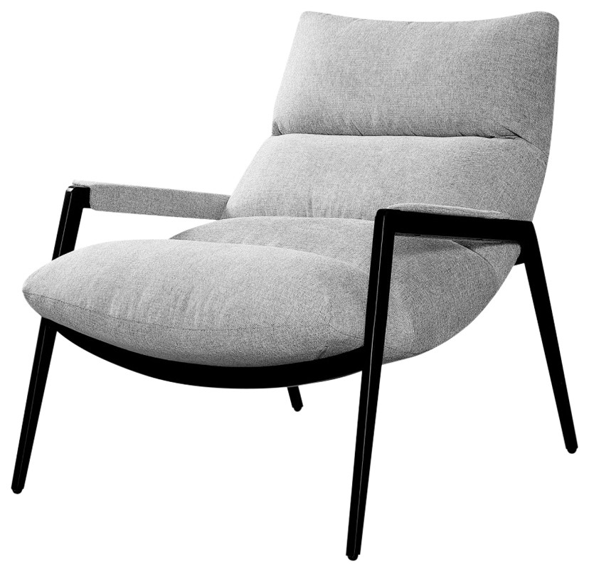 Modern Homer Accent Gray Fabric Chair   Midcentury   Armchairs And Accent Chairs   by Vig Furniture Inc.  Houzz