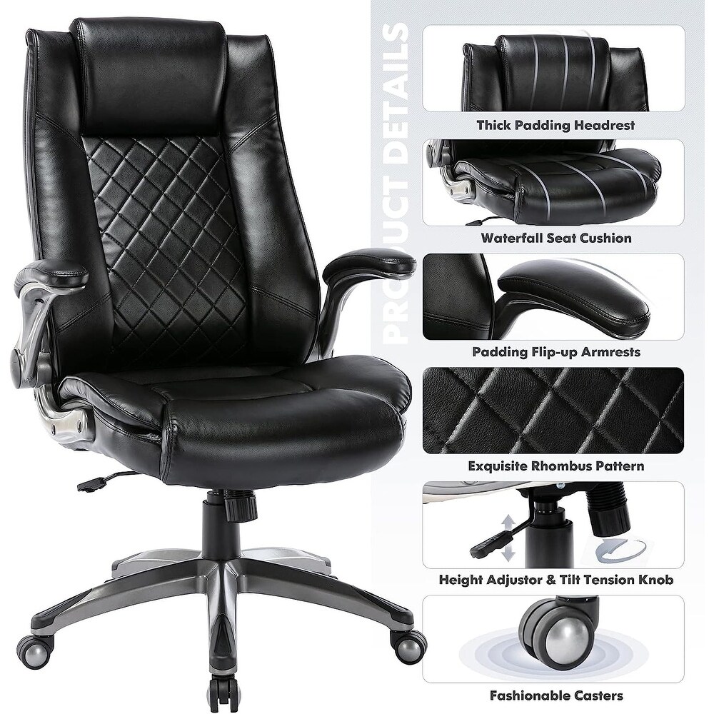 High Back Office Chair Executive Computer Office Chair with Flip up Arms