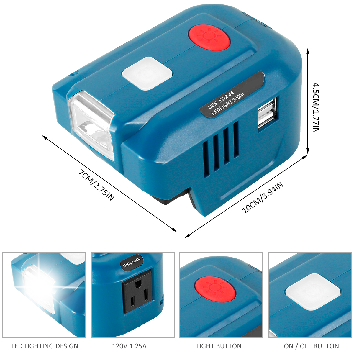 THRENS 150W Power Inverter Compatible with DeWalt 20V Battery for Portable Station Charger