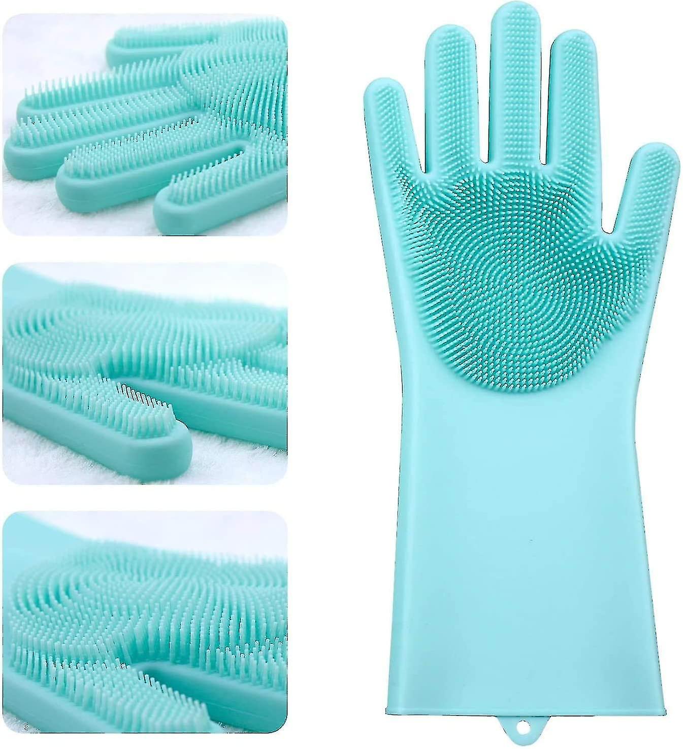 Dish Gloves， Cleaning Silicone Dishwashing Gloves， Silicone Gloves， Magic Gloves， Rubber Glove For H