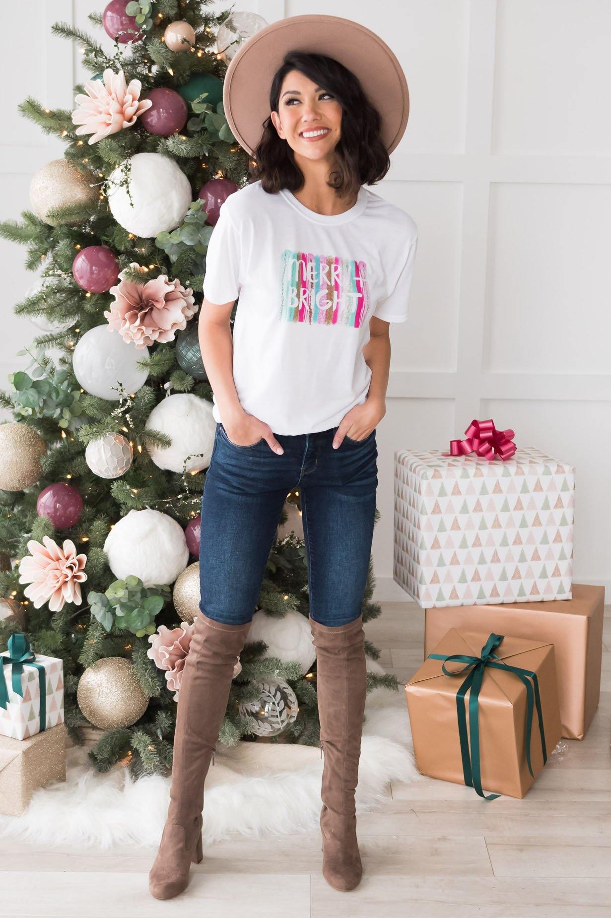 Merry & Bright Modest Tee