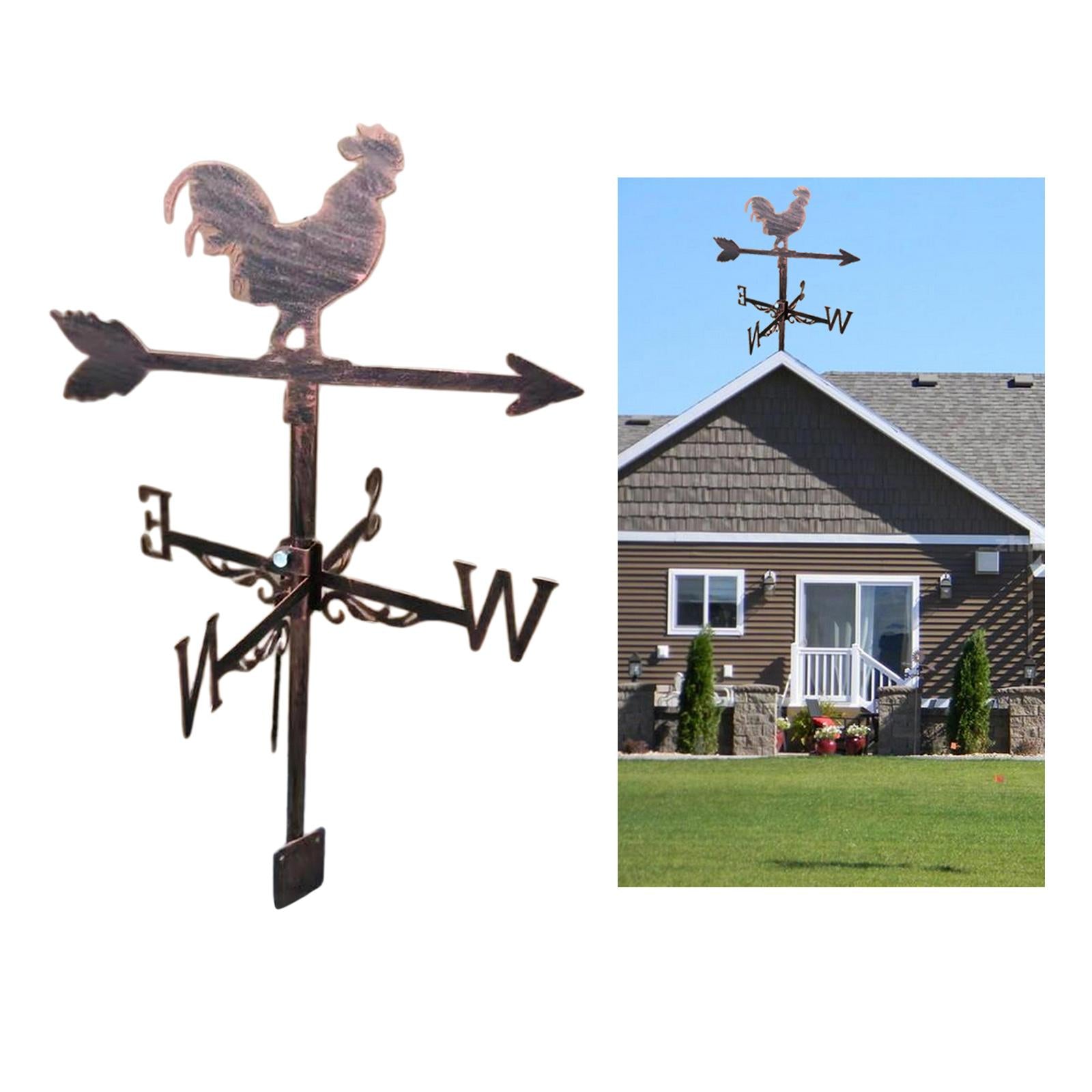 Retro Stainless Steel Weathervane Fence Mount Weather Vane Garden Stake