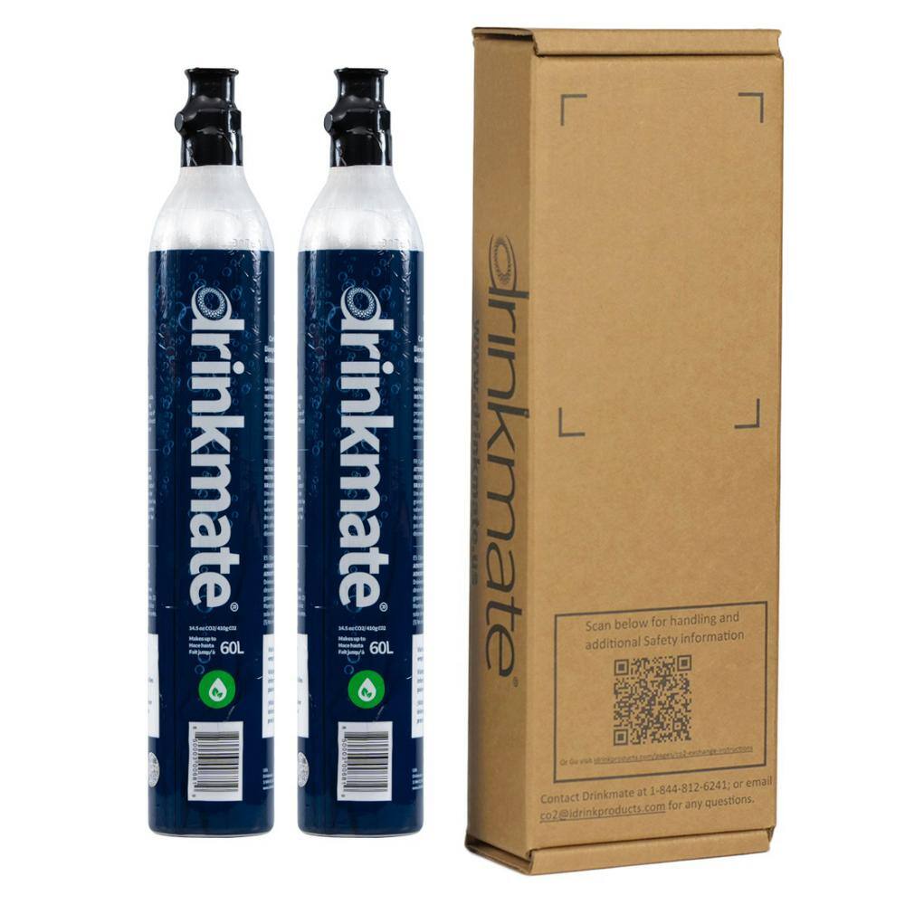 DrinkMate 60 L CO2 Refill Cartridges for Carbonated Soda Makers (set of 2) 14Z-00-02N