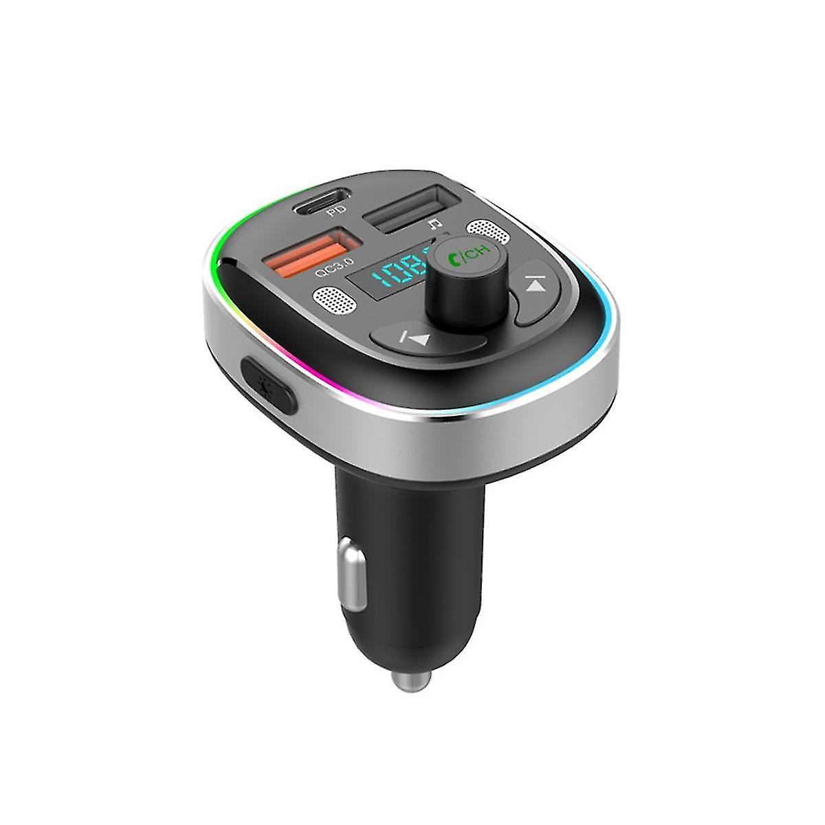 Bluetooth 5.3 Fm Transmitter Bluetooth Car Radio Adapter， Pd 30w and Qc3.0 Fast Car Charger With Hand