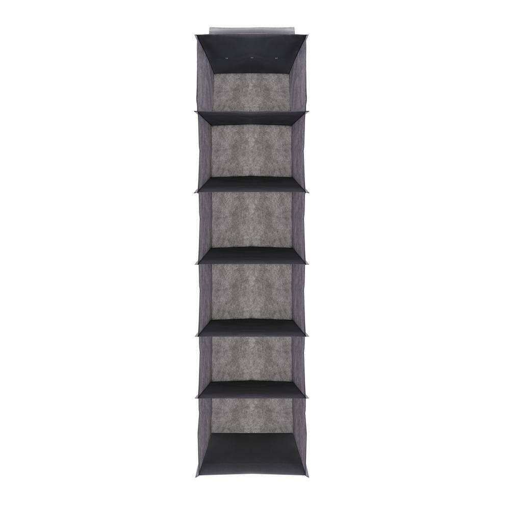 JV TEXTILES GreyBeige Hanging Closet Organizer with 6-Shelf Closet Hanging Storage Shelves (2-Pack) 2PK-6642