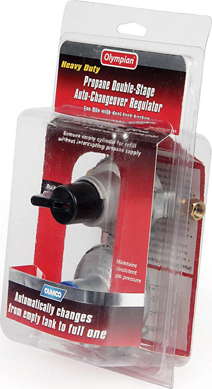 Camco Propane Double-Stage Auto-Changeover Regulator- For RVs with Dual Propane Tank Hookups， Maintains a Constant Gas Pressure With Auto Change From Empty to Full Tanks (59005)