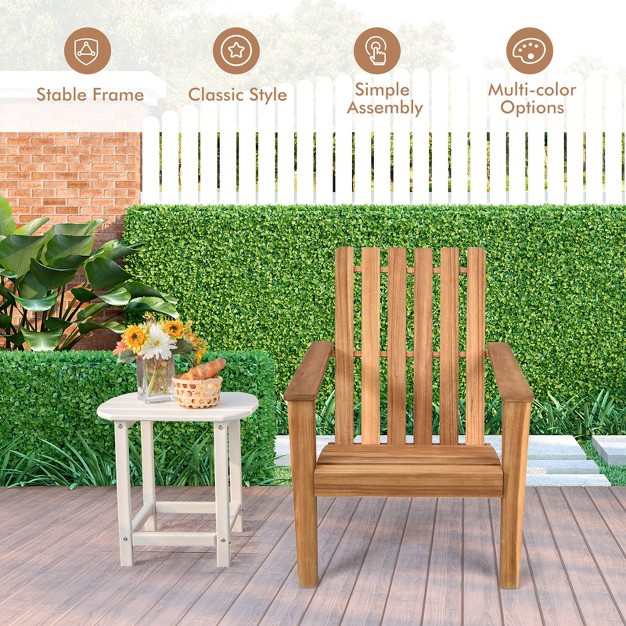 Tangkula 2pcs Wooden Adirondack Chair W ergonomic Design Outdoor Lounge Armchair Acacia Wood Chair For Yard amp patio