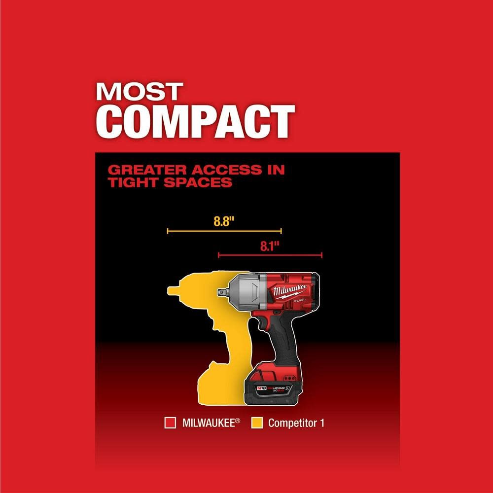 MW M18 FUEL High Torque 1/2 Impact Wrench with Pin Detent Kit 2766-22R from MW