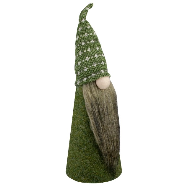 Green And White Cone Gnome Christmas Tabletop Decor