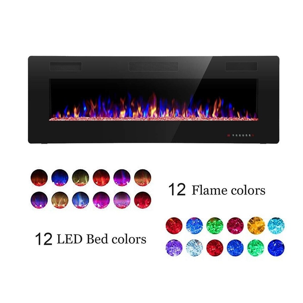 68 inch Recessed Wall Mounted Electric Fireplace