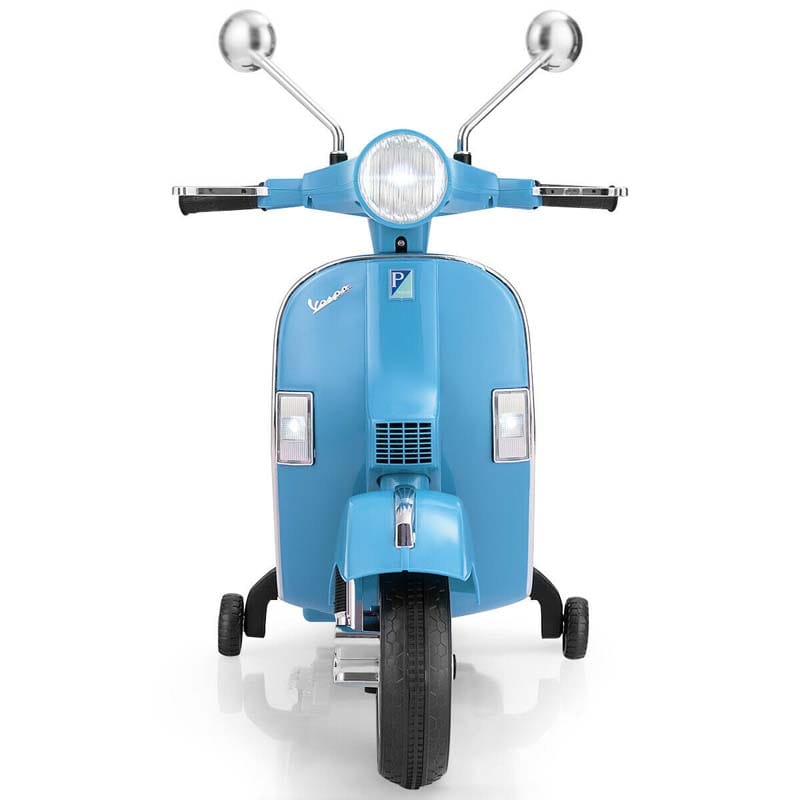 6V Kids Ride on Vespa Scooter Battery Powered Electric Riding Toy Motorcycle with Training Wheels