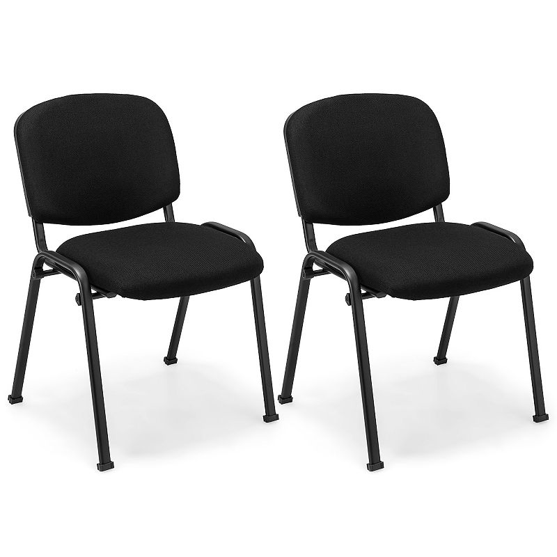 Office Chair With Metal Frame And Padded Cushions For Conference Room-set Of 2