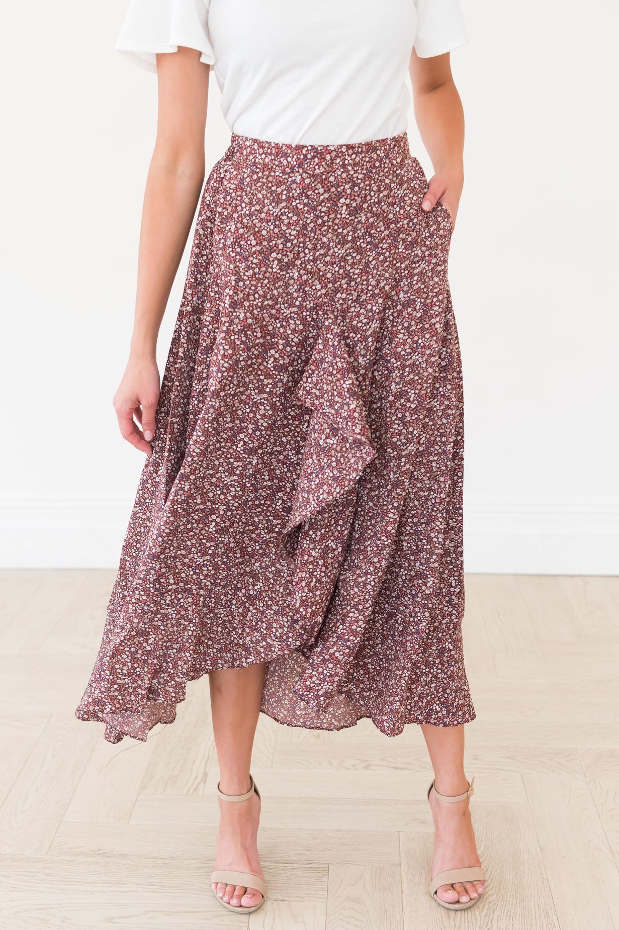 Stuck In A Dream Modest Ruffle Skirt