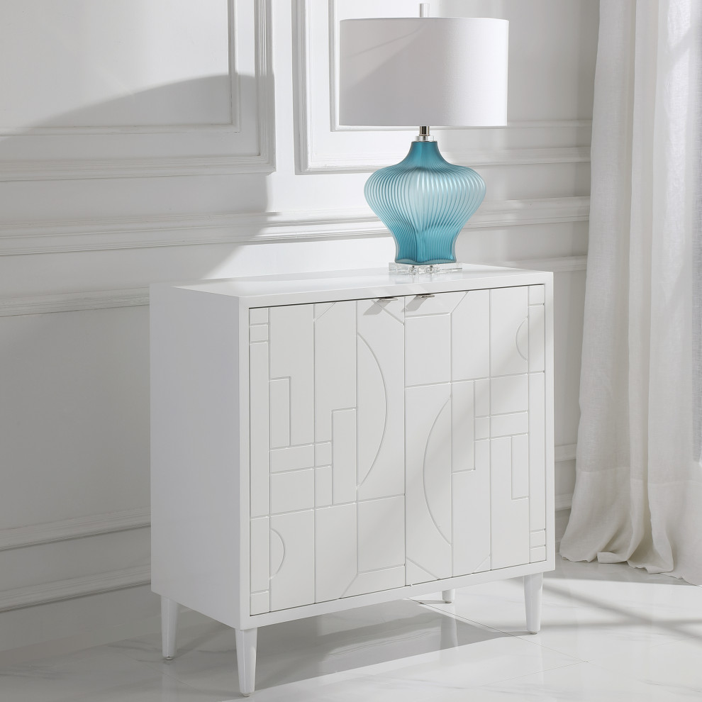 Uttermost Stockholm White 2 Door Cabinet   Modern   Accent Chests And Cabinets   by Zin Home  Houzz