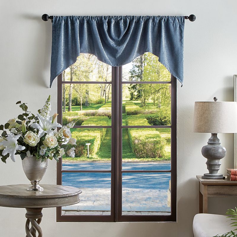 Martha Stewart Naples Chenille Rod Pocket Top Window Valance