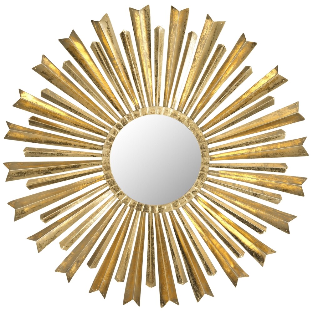 SAFAVIEH Golden Arrows Antique Gold Sunburst 33 inch Decorative Mirror   33\