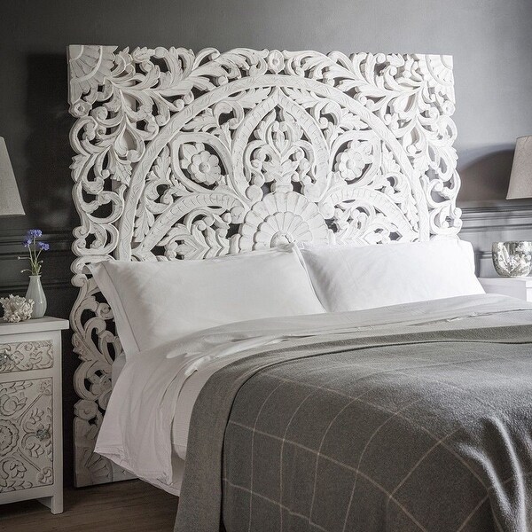 Hand Carved Wooden Bedhead and headboard - - 35102065