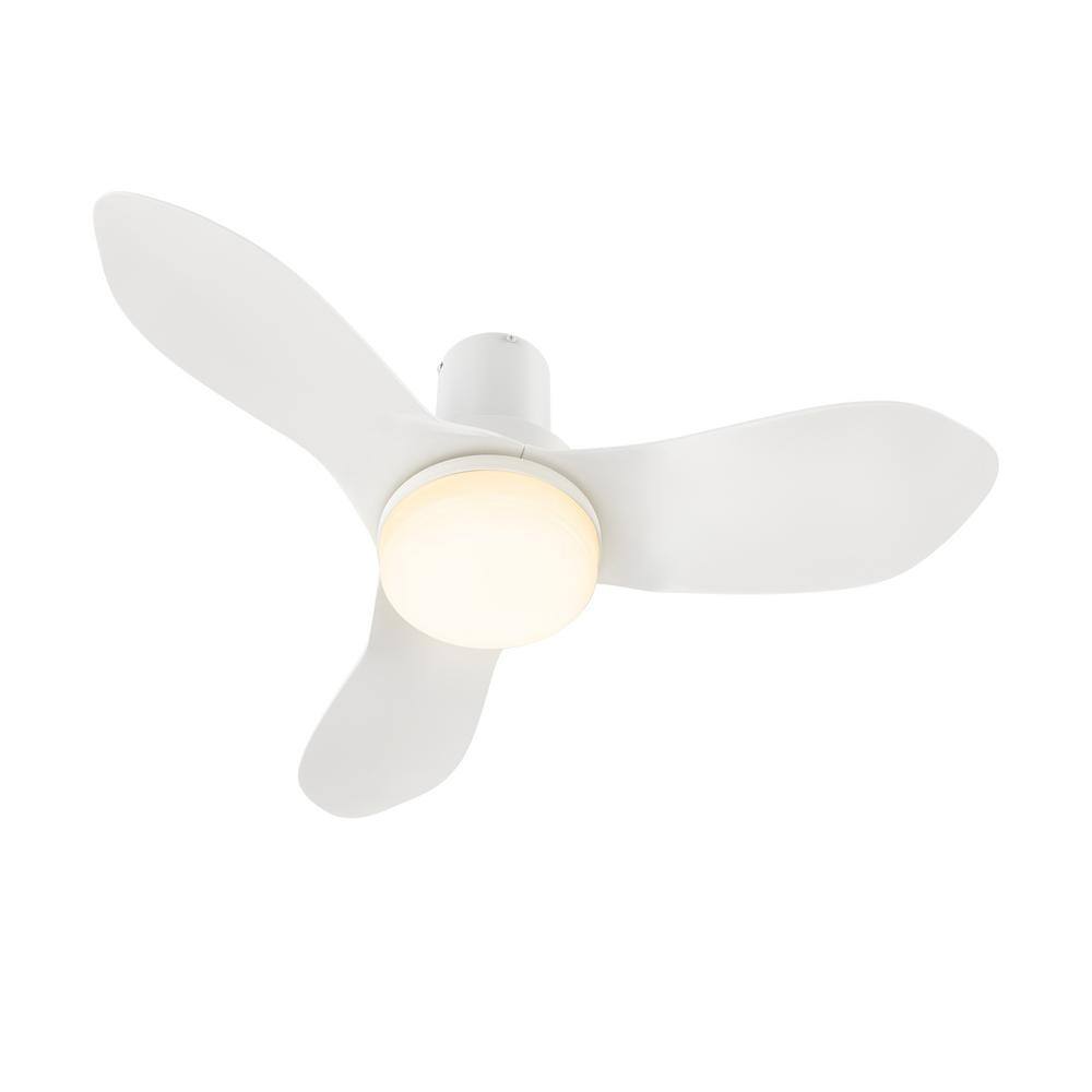 CARRO Nefyn 36 in. Color Changing Integrated LED Indoor Matte White 10-Speed DC Ceiling Fan with Light Kit and Remote Control HYDC363V2-L12-W1-1-FM