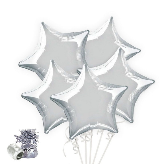 611454 Silver Star Balloon Bouquet Kit   NS