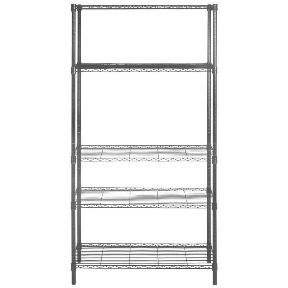 SAFAVIEH Dark Gray 5-Tier Carbon Steel Wire Freestanding Garage Storage Shelving Unit (35 in. W x 71 in. H x 18 in. D) HAC1006A