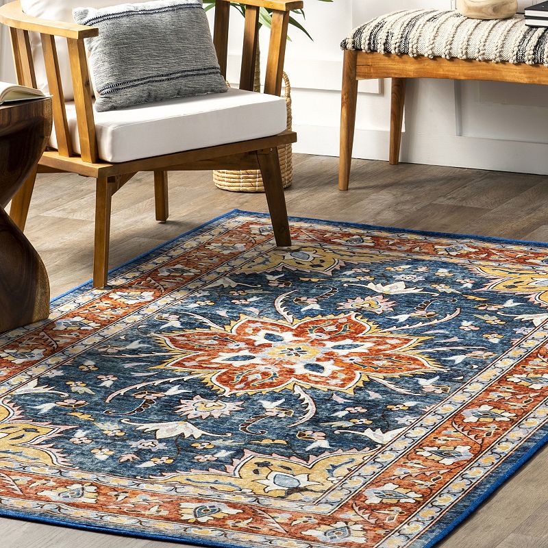 nuLoom Zuri Bold Floral Machine Washable Area Rug