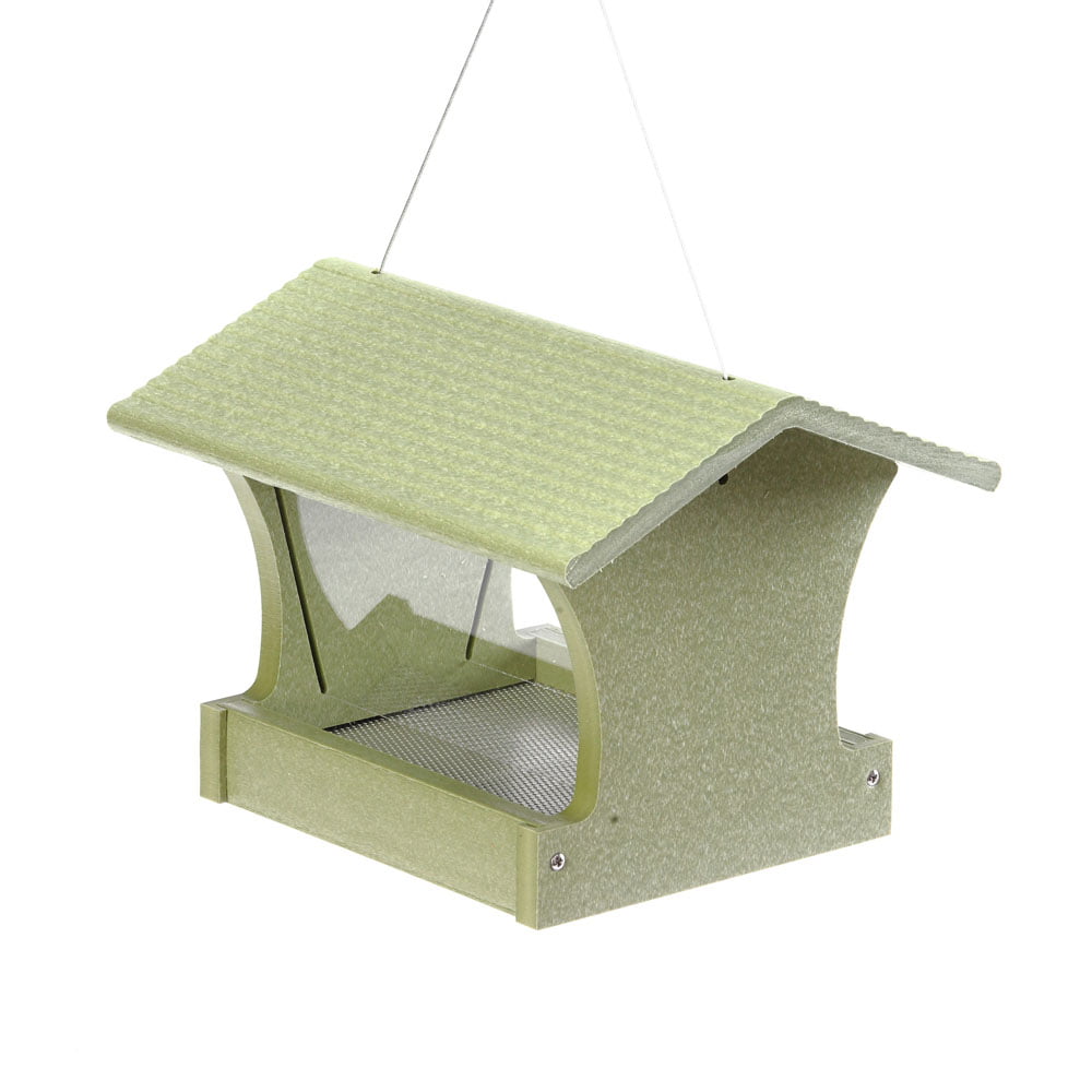 Birds Choice Medium Hopper Bird Feeder in Green Recycled Plastic