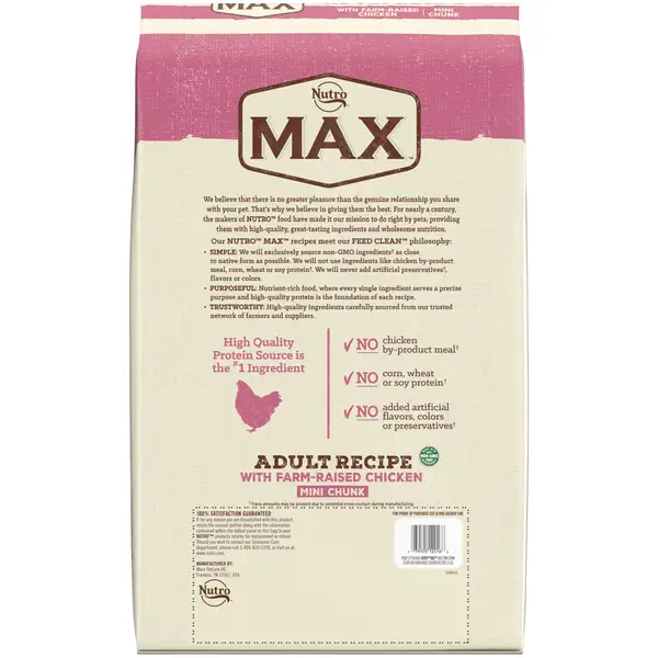 Nutro Max 25 lb Max Chicken Mini Chunk Adult Dog Food