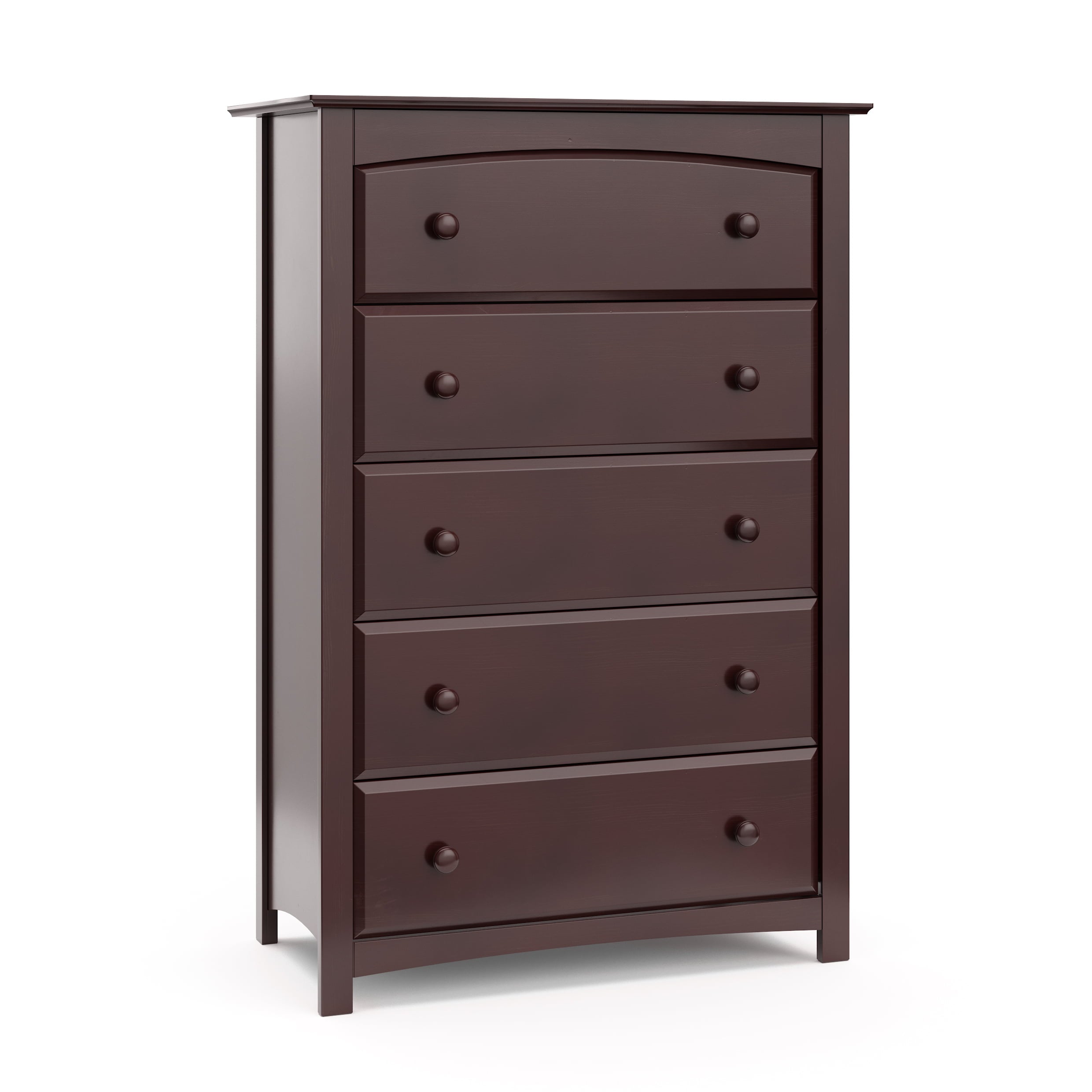 Storkcraft Kenton 5 Drawer Modern Vertical Dresser Espresso