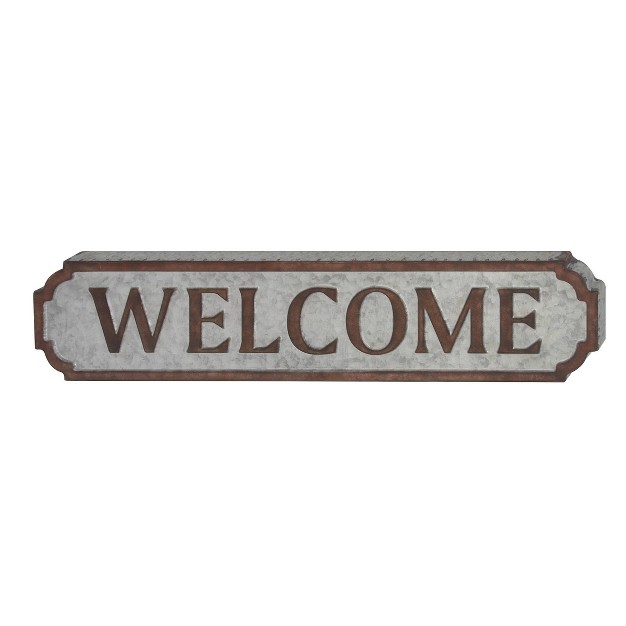 Metal Sign Welcome Wall Decor Brown Olivia amp May